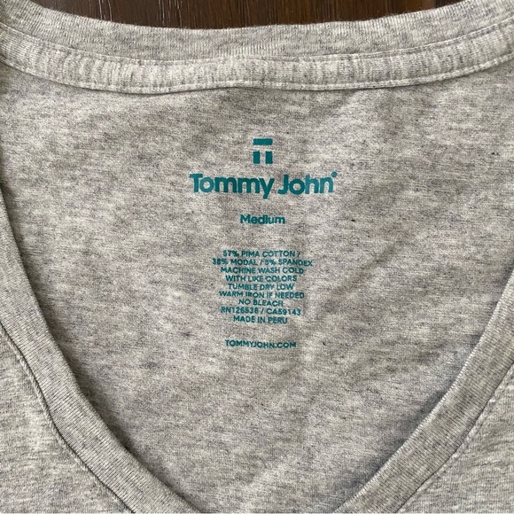 New Without Tag Tommy John Pima Cotton blend V-Neck Short Sleeve Shirt Size M - Picture 5 of 6
